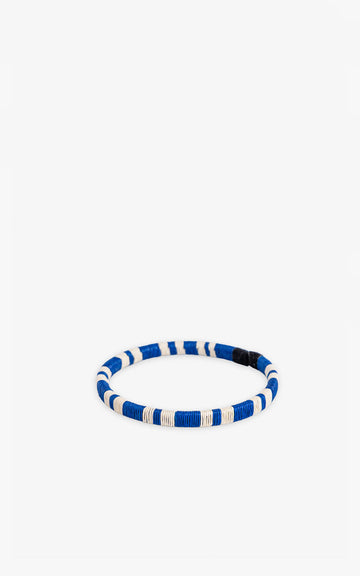 PULSERA WENGUE 5MM AZUL CEBRA
