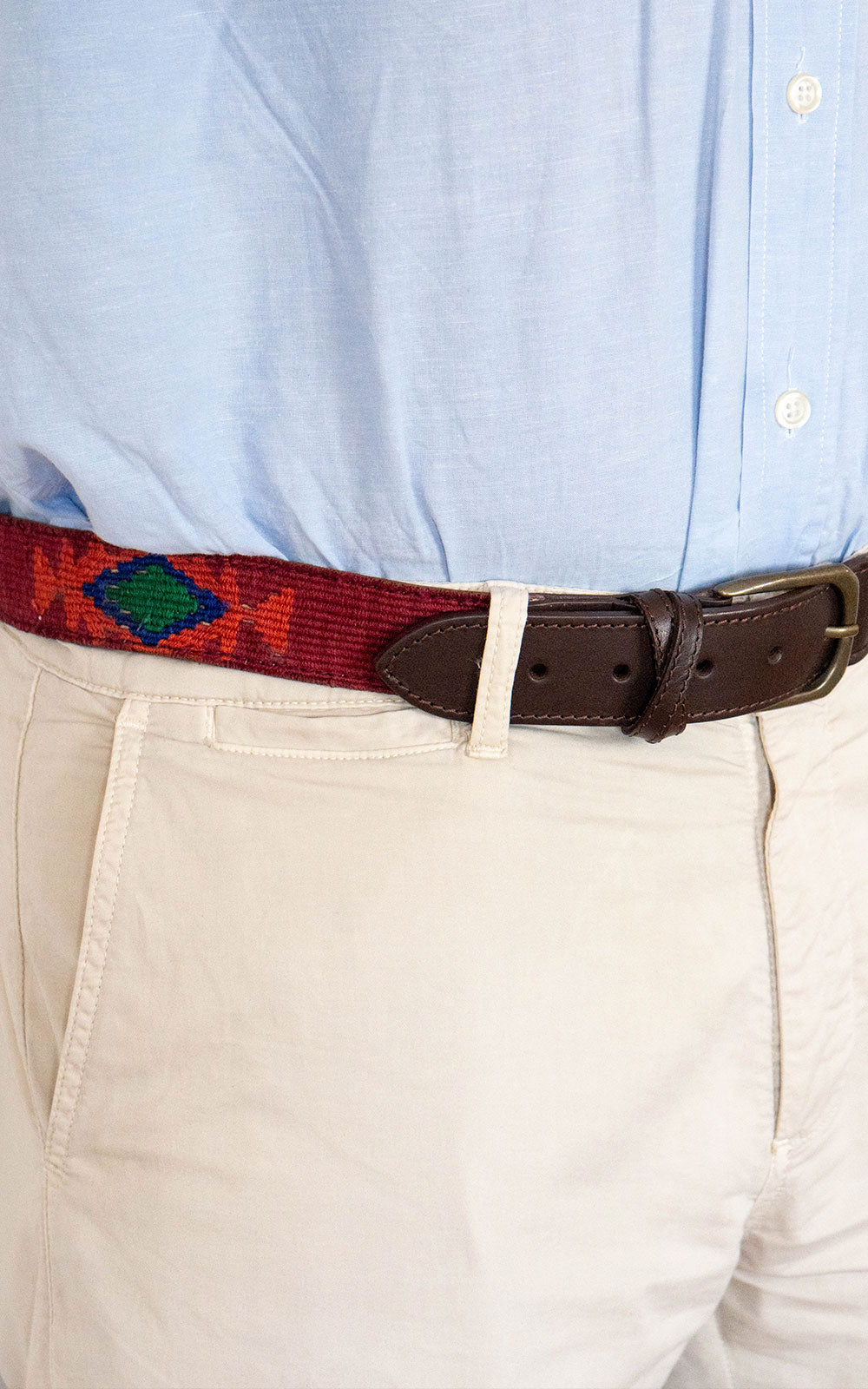 PEARL GREY AZTEC BELT