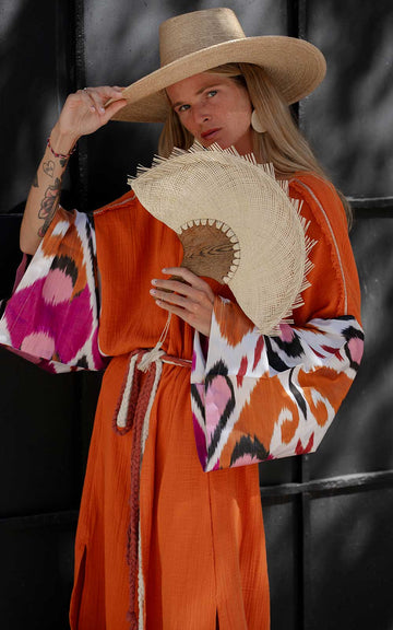 VESTIDO KAFTAN NARANJA