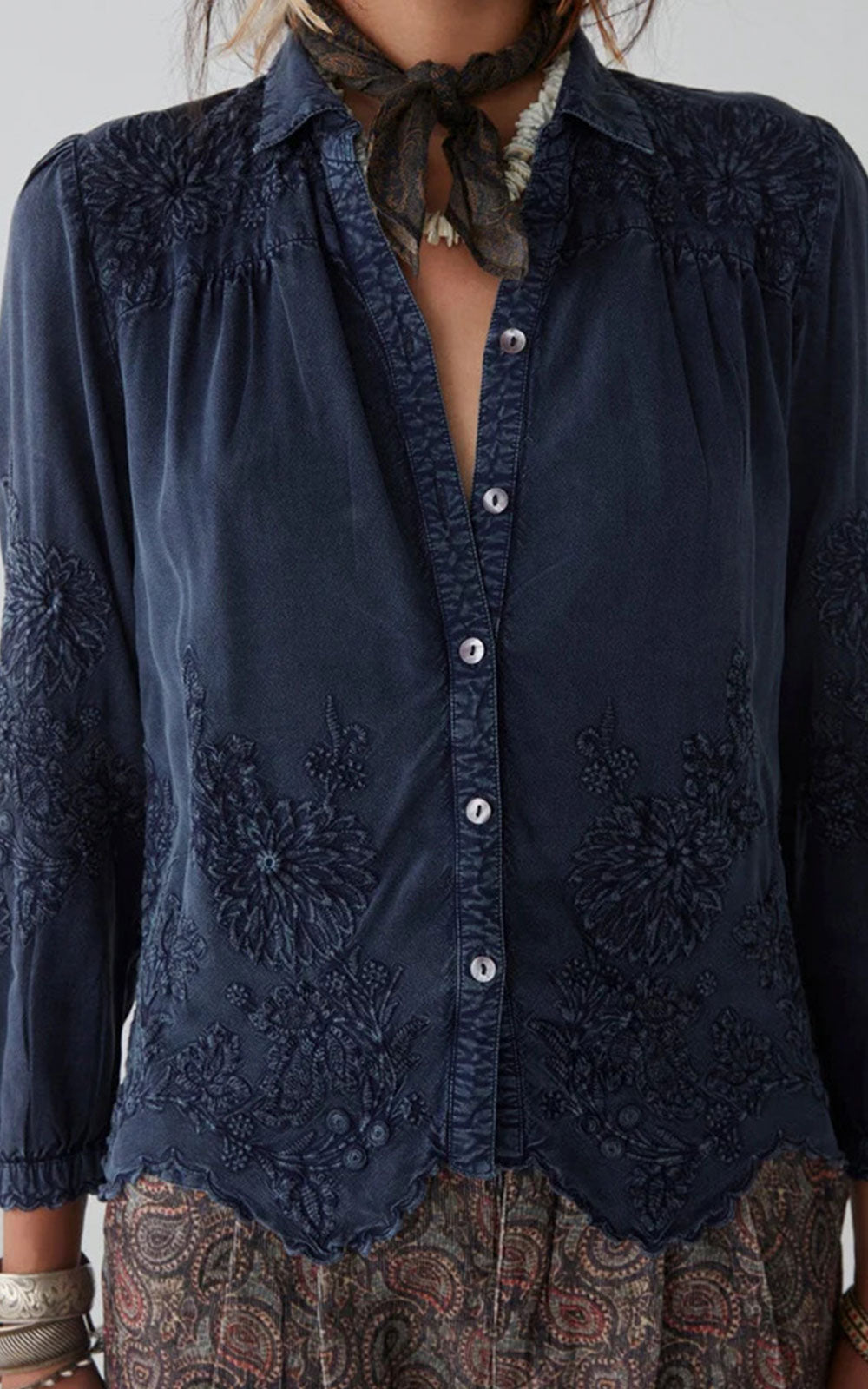 ARIANA INDIGO BLUE BLOUSE