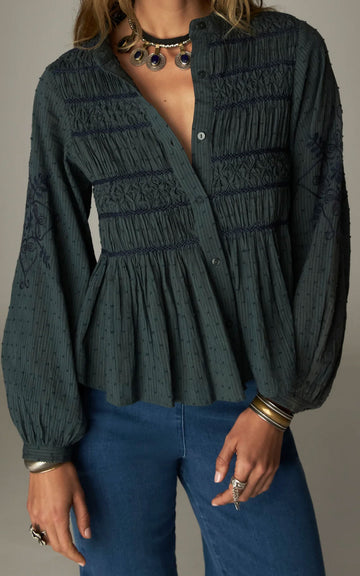 BLUSA DARLA VINTAGE TURQUOISE