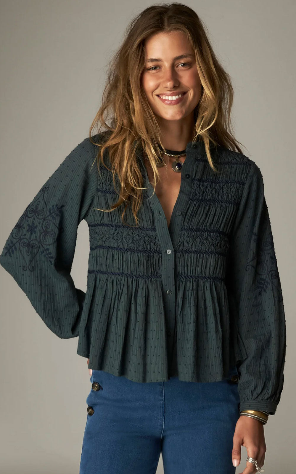 BLUSA DARLA VINTAGE TURQUOISE