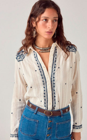 SALINGER BLUE PAPRIKA BLOUSE