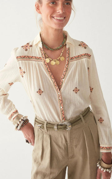 BLUSA ROMBO IVORY EMBROIDERY