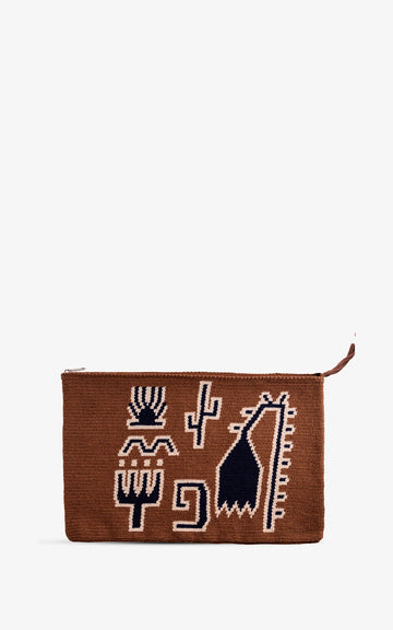 CLUTCH BOLIVAR FLOR BOHO BROWN