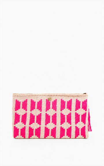 CLUTCH BOLIVAR FUCSIA ECRU