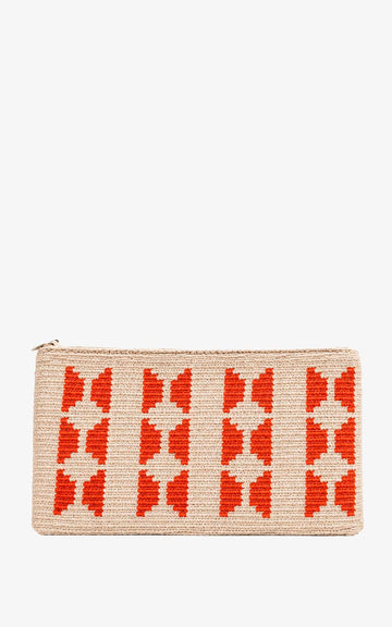 CLUTCH BOLIVAR NARANJA ECRU