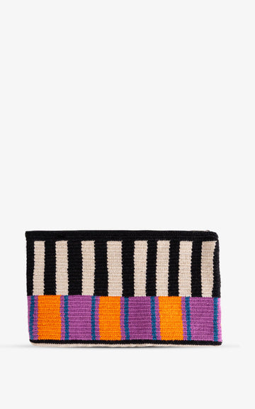 CLUTCH BOLIVAR STRIPES FUCSIA