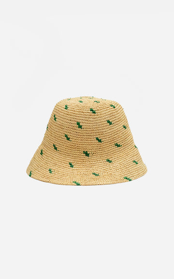 Tea Raffia Bucket Hat