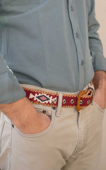 Burgundy Ethnic Belt