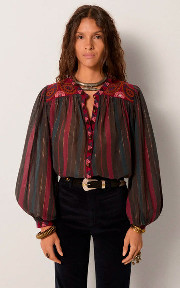 BLUSA MEERA BURGUNDY