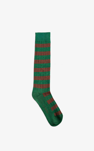 SOCKS GREEN BROWN STRIPES