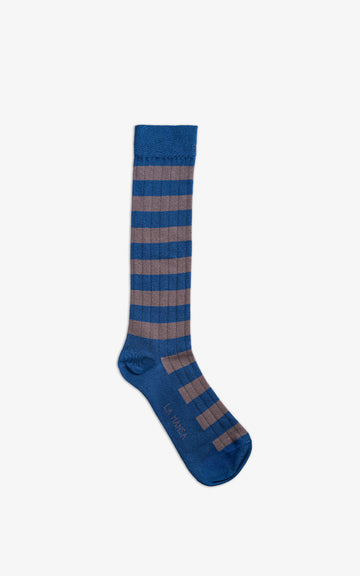 BLUE GREY STRIPED SOCKS