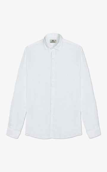 CAMISA LINO 100% SS26 BLANCA
