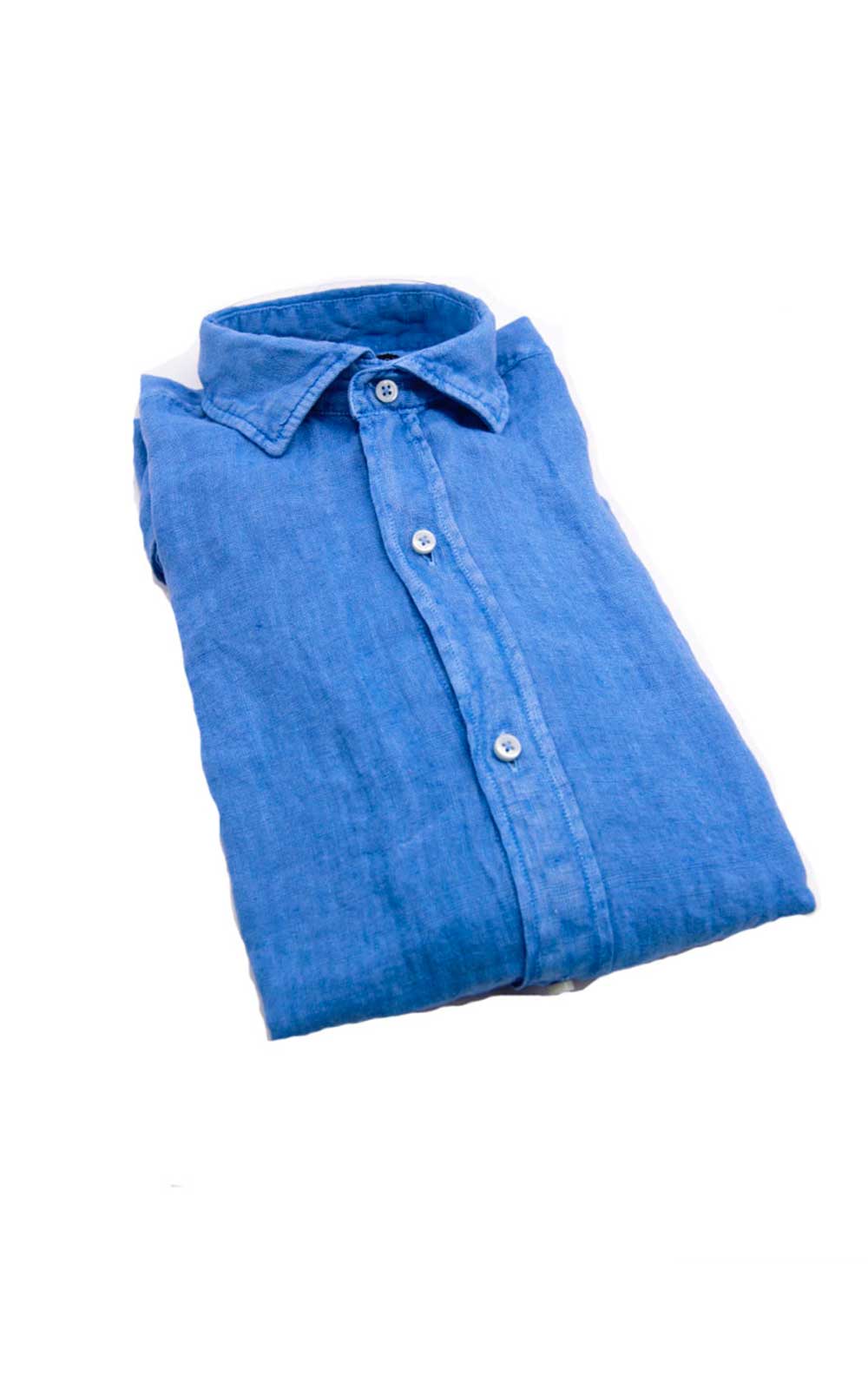 Camisa de lino azul eléctrico