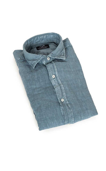 Gray-blue linen shirt