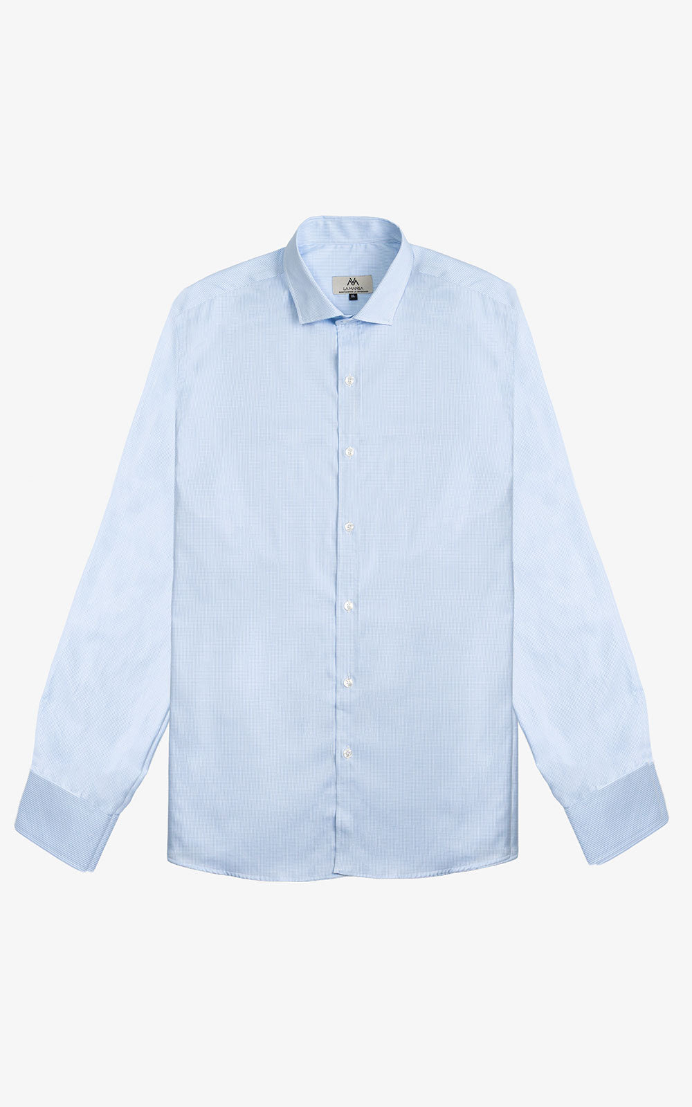 CAMISA OXFORD CUADROS PEQUEÑOS AZUL