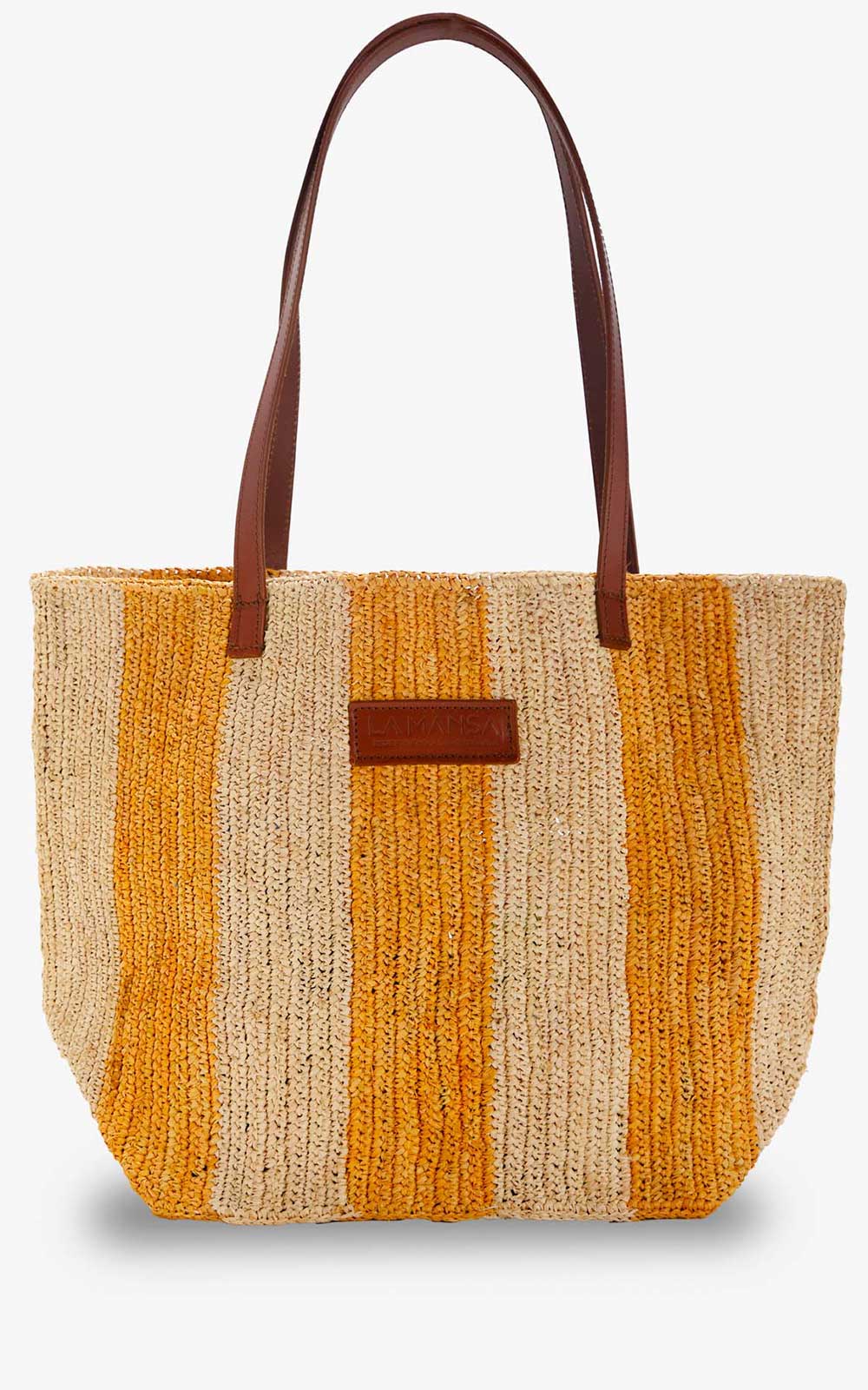 BOLSO CASSANDRA RAFIA NATURAL MOSTAZA