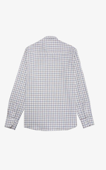 CAMISA OXFORD CUADROS AZUL GRIS