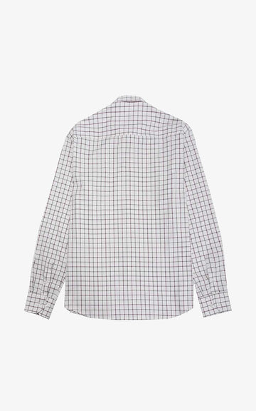 CAMISA OXFORD CUADROS GRIS ROJO