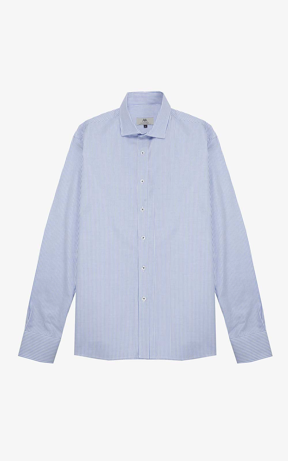 CAMISA OXFORD RAYAS AZUL