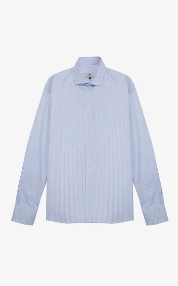 CAMISA OXFORD RAYAS AZUL