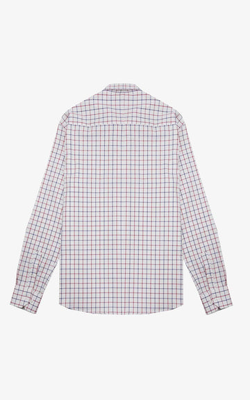 CAMISA OXFORD CUADROS ROJO AZUL