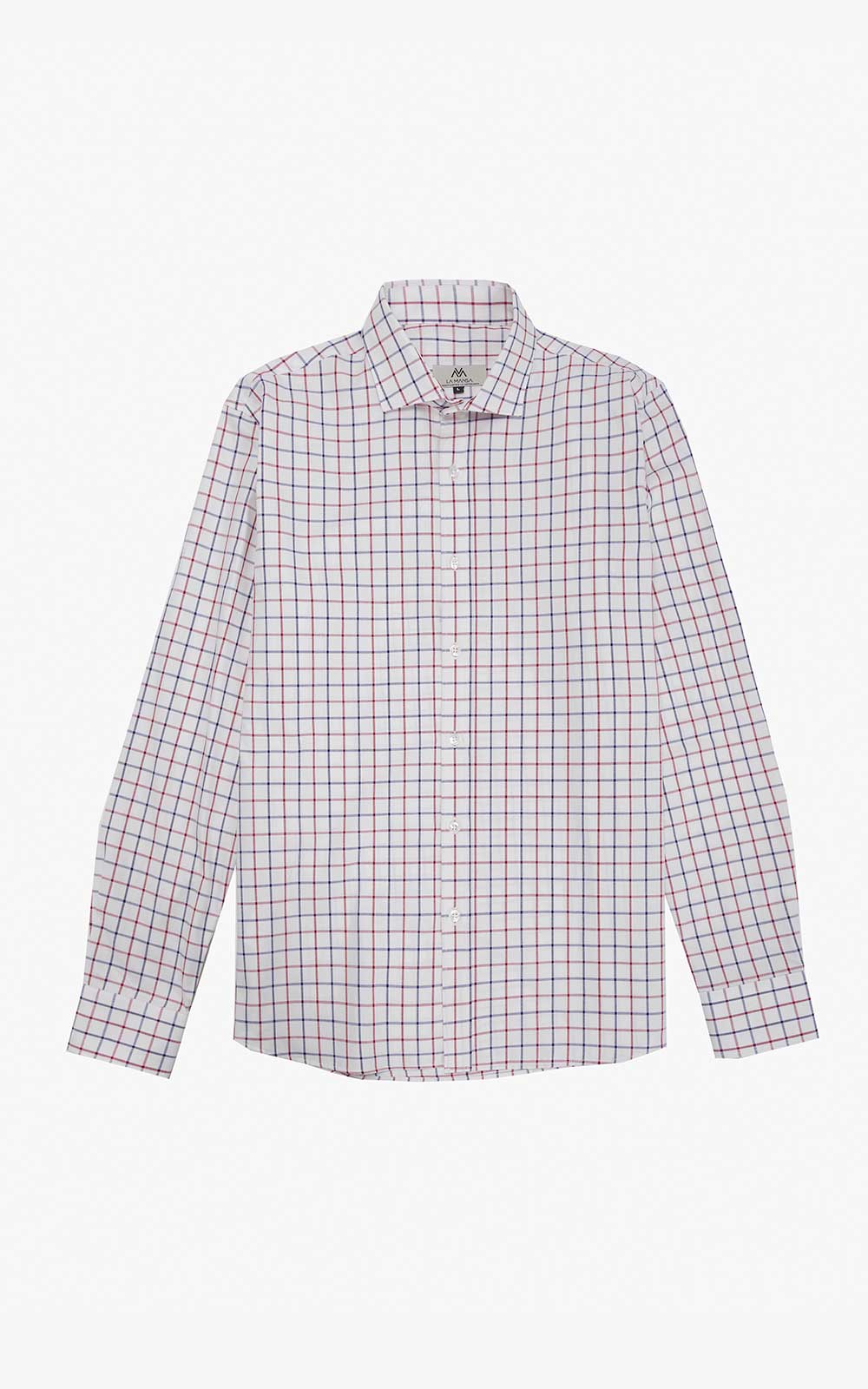 CAMISA OXFORD CUADROS ROJO AZUL