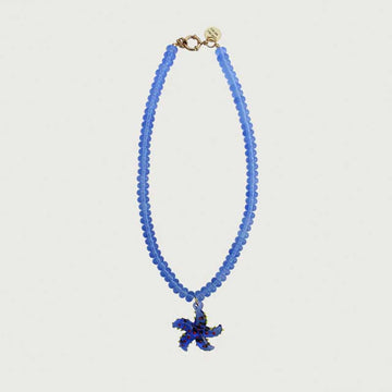 Blue star crystal necklace