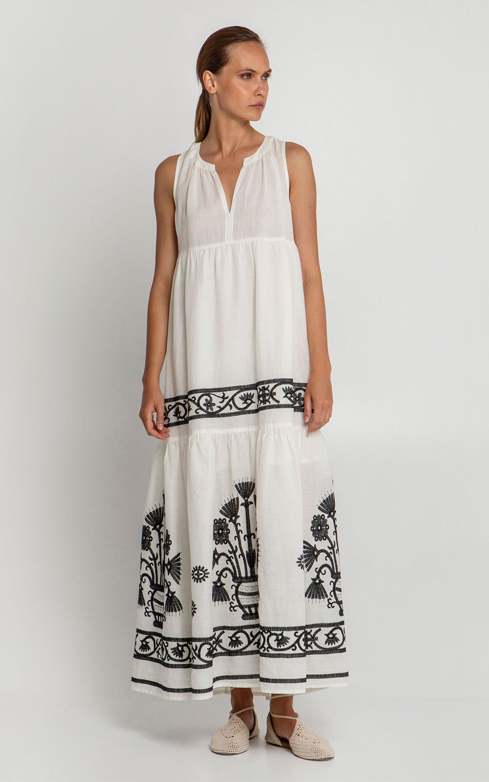 VESTIDO MAXI CREETE NATURAL BLACK