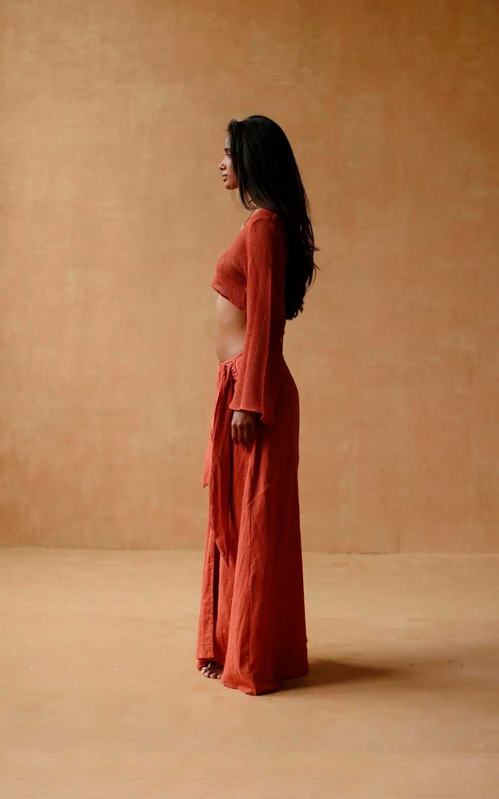 FALDA PAREO ALAIA BAKED CLAY