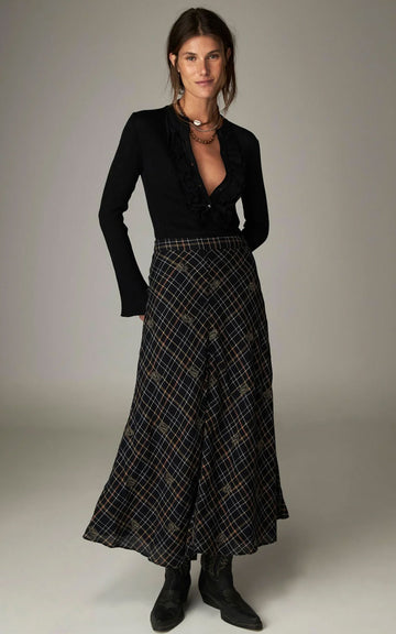 NELLY NOIR PLAID SKIRT