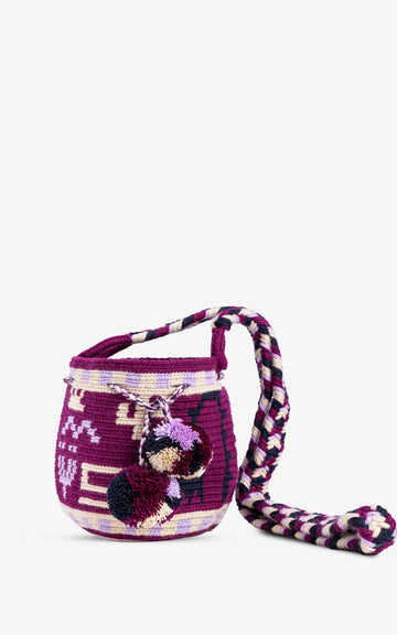SMALL WAYUU FLOR BOHO UVA ASA TRENZADA