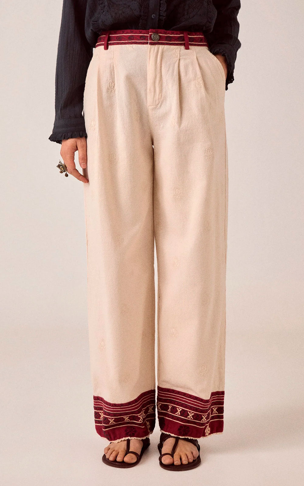 TROUSERS GILBERTO BURGUNDY
