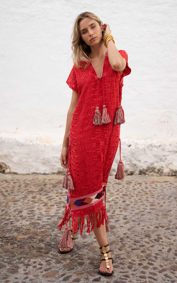 Red Huipil Dress