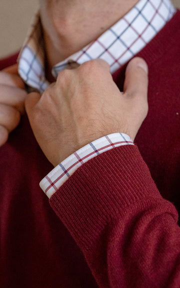 RED BLUE CHECKED OXFORD SHIRT