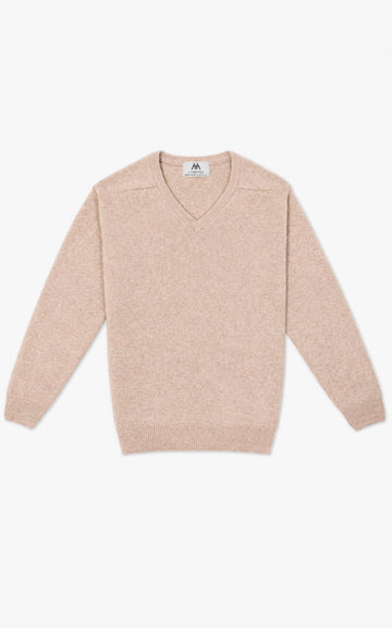 CAMEL V-NECK SWEATER