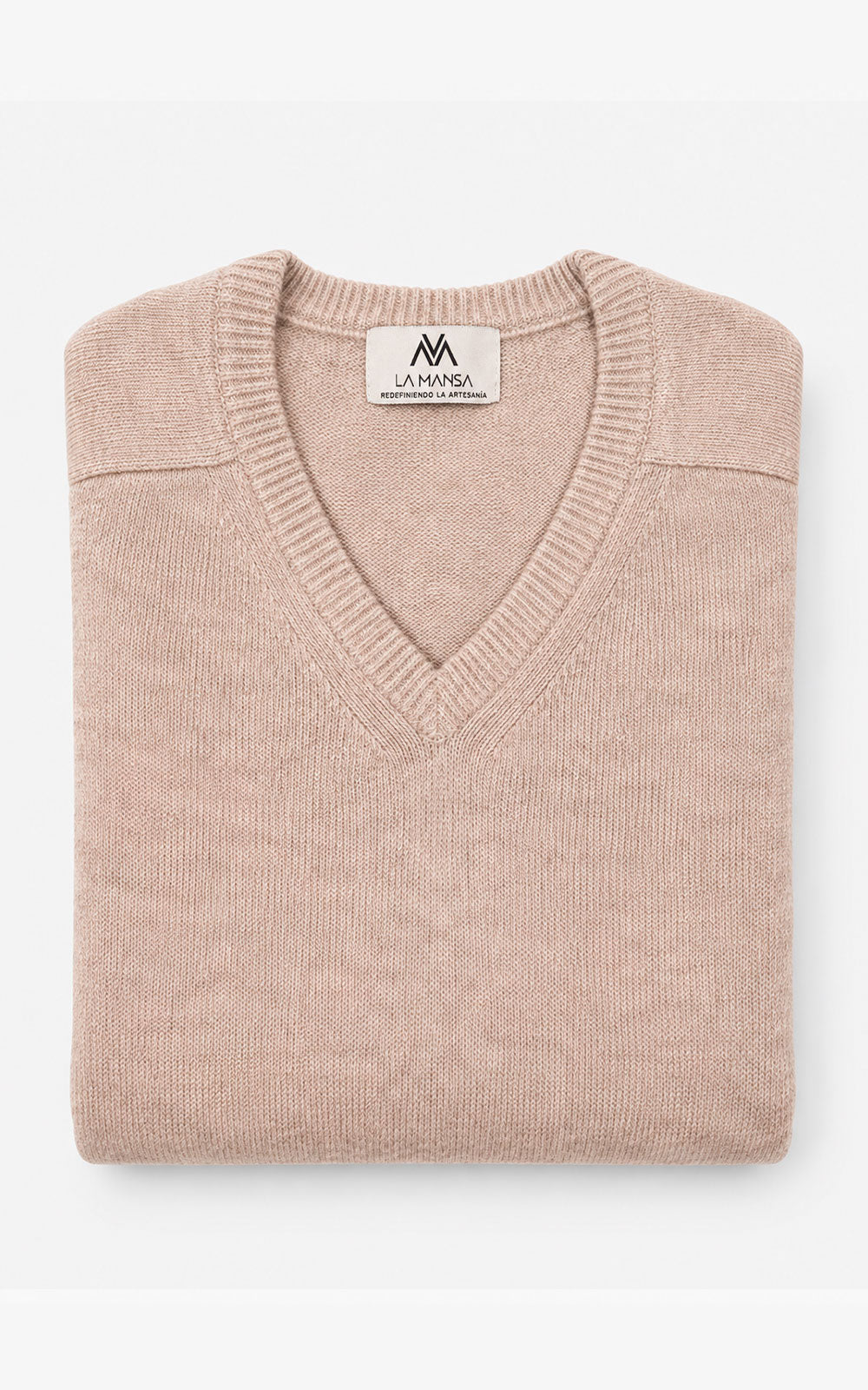 CAMEL V-NECK SWEATER