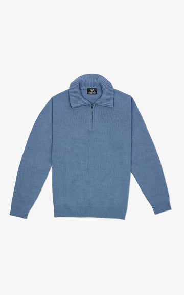 JERSEY CON CREMALLERA GRIS AZULADO
