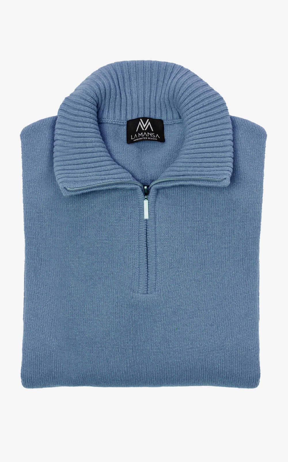 JERSEY CON CREMALLERA GRIS AZULADO