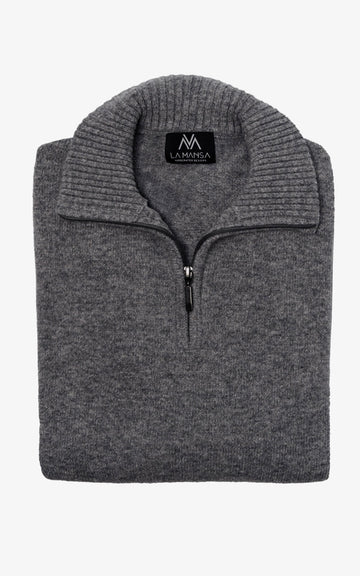 JERSEY CON CREMALLERA GRIS OSCURO
