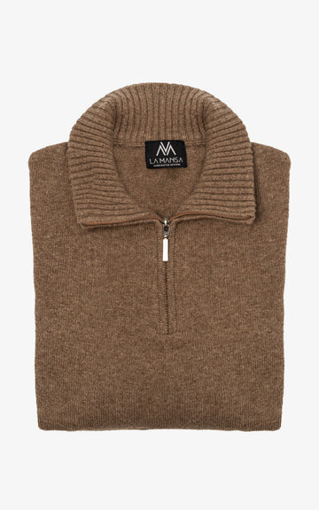 Jersey con cremallera café