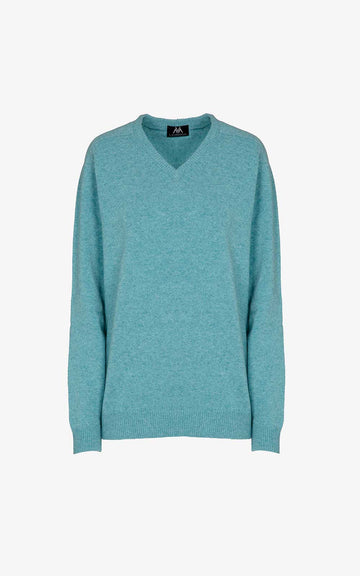 GREYISH LIGHT BLUE V-NECK JERSEY