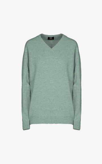 GREY GREEN V-NECK JERSEY