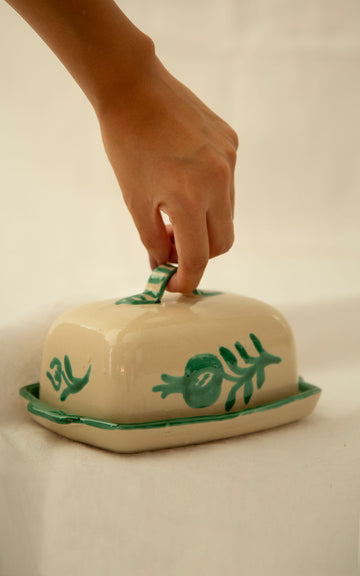 TURQUOISE BUTTER DISH