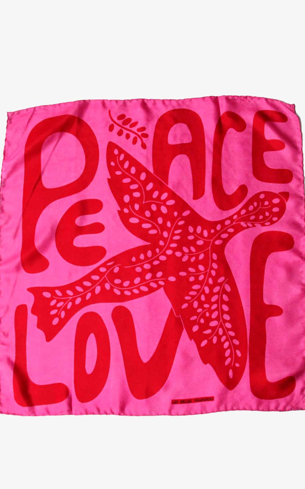 Mini Foulard Peace and Love Fuchsia