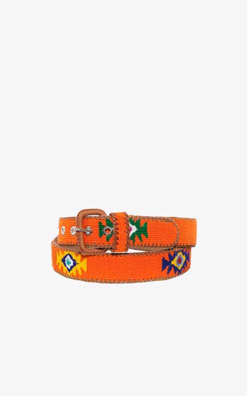 Orange Ethnic Belt