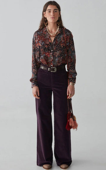 PANTALON VELVET DEEP PURPLE