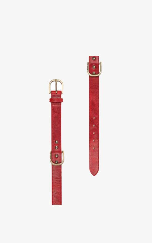 Red Leather Dog Collar