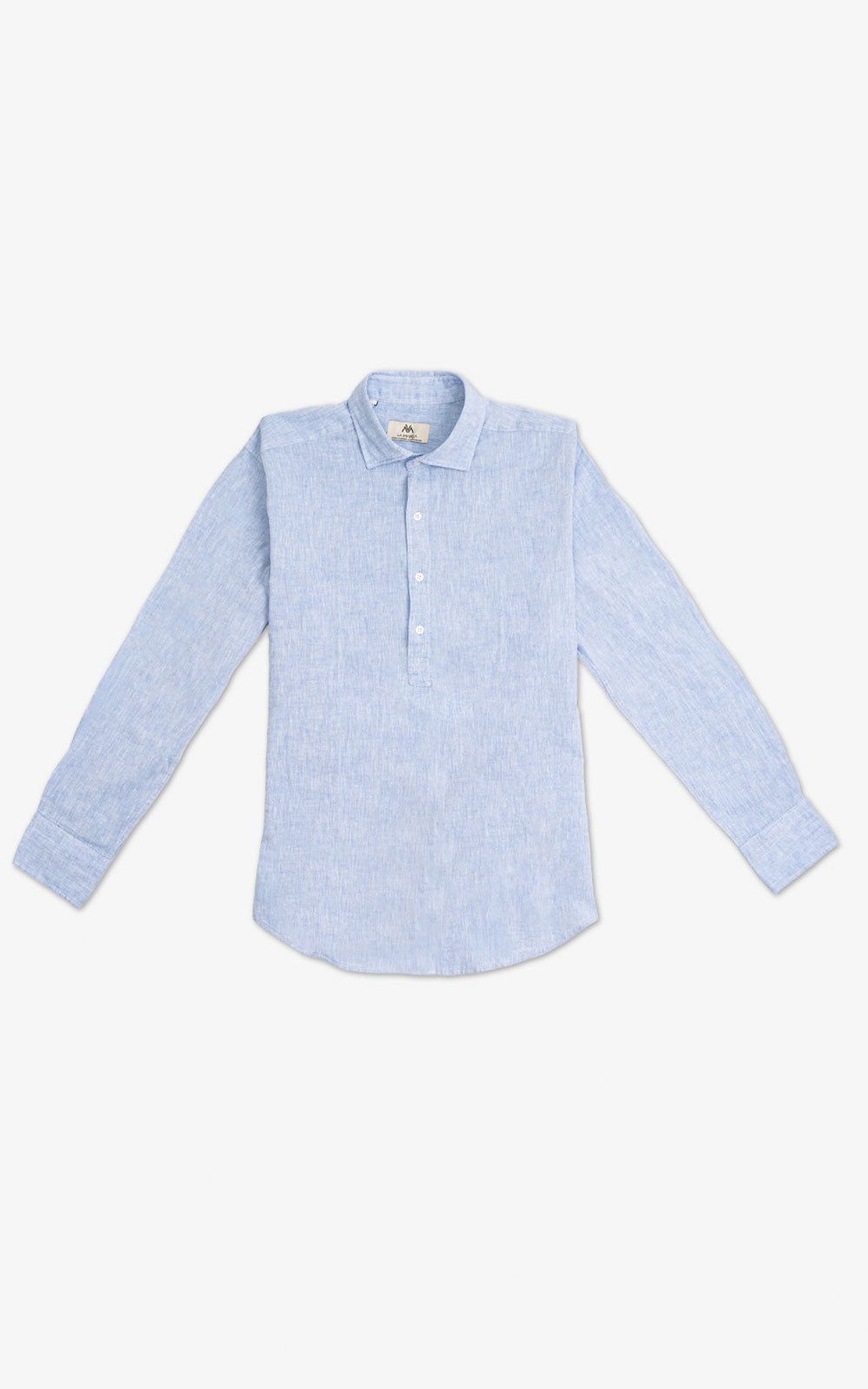 LIGHT BLUE LINEN BLEND T-SHIRT